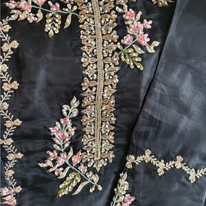 Elegant bkack Embroidered Dress